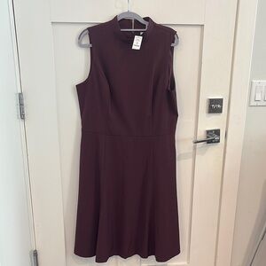 White House Black Market Sleeveless Burgundy Midi Dress